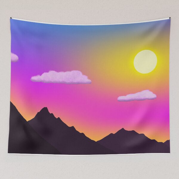Item preview, Minimalist Mountain Pastel Clouds Sunset designed and sold by ArtisticJump.