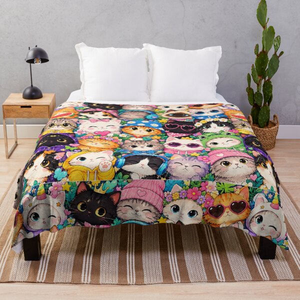 Item preview, Colorful Nordic Tropical Cat Pattern designed and sold by Aramdesing.