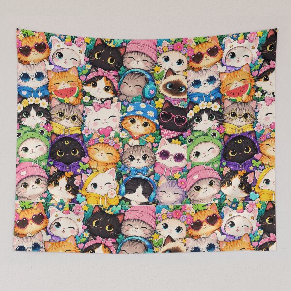 Item preview, Colorful Nordic Tropical Cat Pattern designed and sold by Aramdesing.