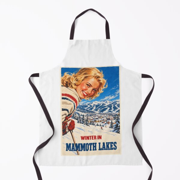 Item preview, Vintage Ski Poster Winter In Mammoth Lakes California designed and sold by dressedupmule.