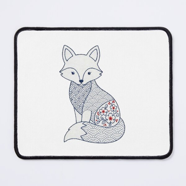 Item preview, fox in sashiko style designed and sold by Maewshooter.