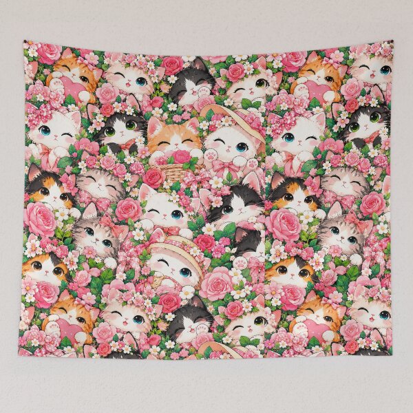 Item preview, Colorful Nordic Tropical Cat Pattern designed and sold by Aramdesing.