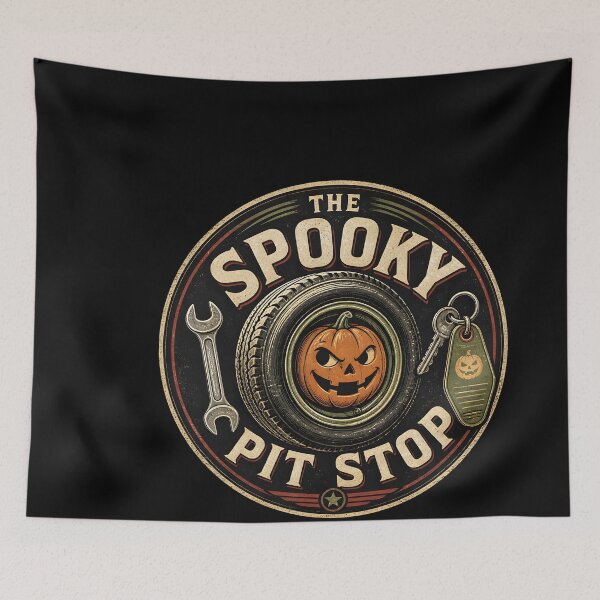 Item preview, Spooky Pit Stop Vintage Highway Roadside designed and sold by LiviuGligoros.