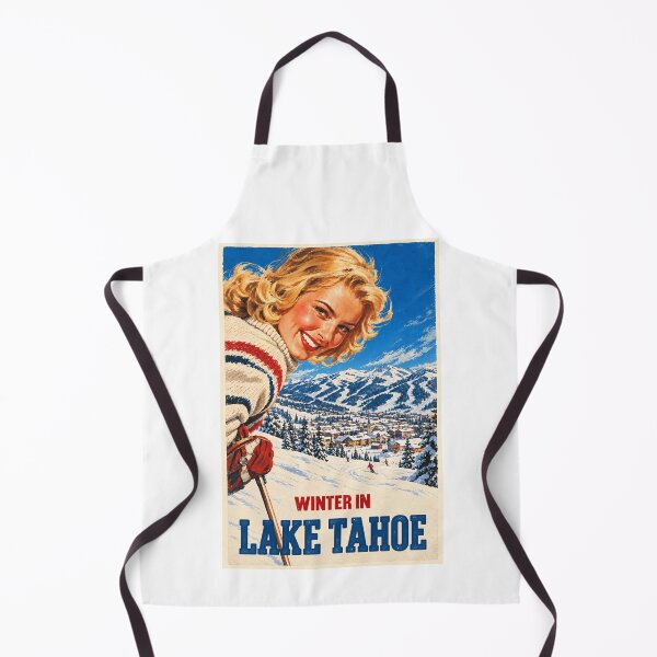 Item preview, Vintage Ski Poster Winter In Lake Tahoe California designed and sold by dressedupmule.
