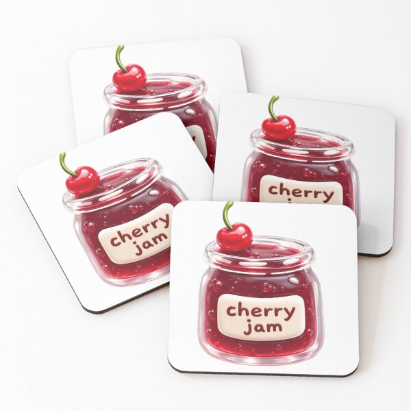 Item preview, Cute Glossy Cherry Jam Jar Sticker designed and sold by EatPrayLive.