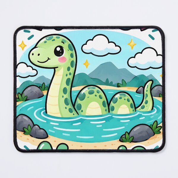 Item preview, Cute Kawaii Loch Ness Monster Art Print  designed and sold by Pure Craft.