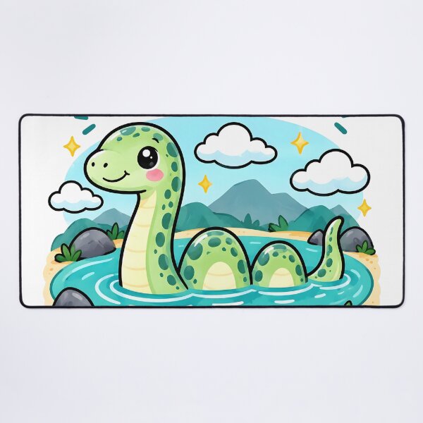Item preview, Cute Kawaii Loch Ness Monster Art Print designed and sold by Pure Craft.