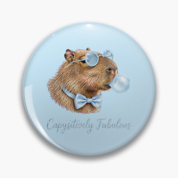 Item preview, Capysitively Fabulous Blue Capybara - Cute Blue Coquette designed and sold by Vibe-Vary.