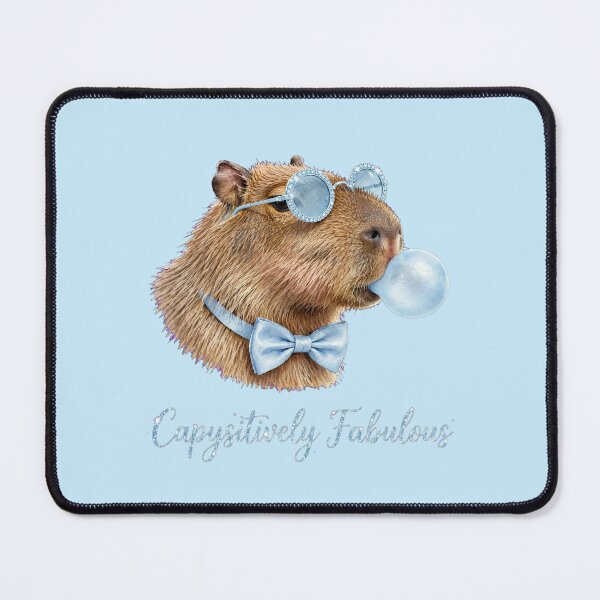 Item preview, Capysitively Fabulous Blue Capybara - Cute Blue Coquette designed and sold by Vibe-Vary.
