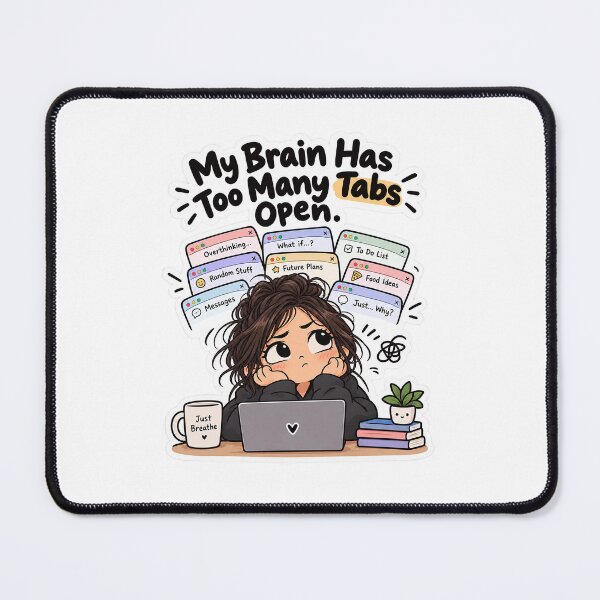 Item preview, Kawaii Cute Overthinker Girl Funny Quote designed and sold by amineshop.