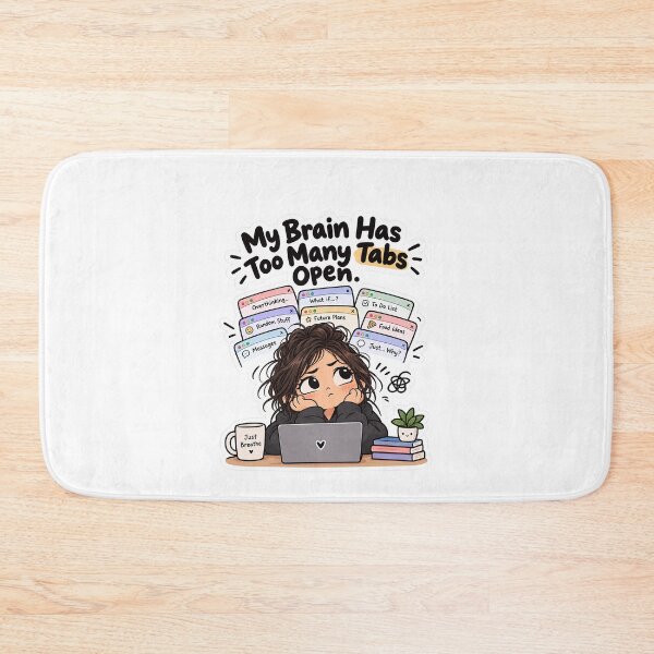 Item preview, Kawaii Cute Overthinker Girl Funny Quote designed and sold by amineshop.