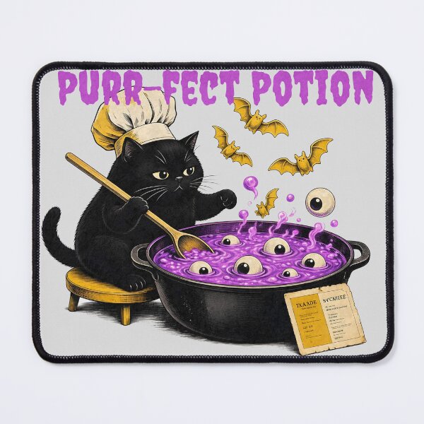 Item preview, Spooky Black Cat Potion Chef Halloween Witch Kitchen designed and sold by CraftyValley.