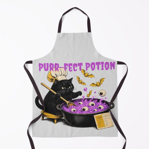 Item preview, Spooky Black Cat Potion Chef Halloween Witch Kitchen designed and sold by CraftyValley.