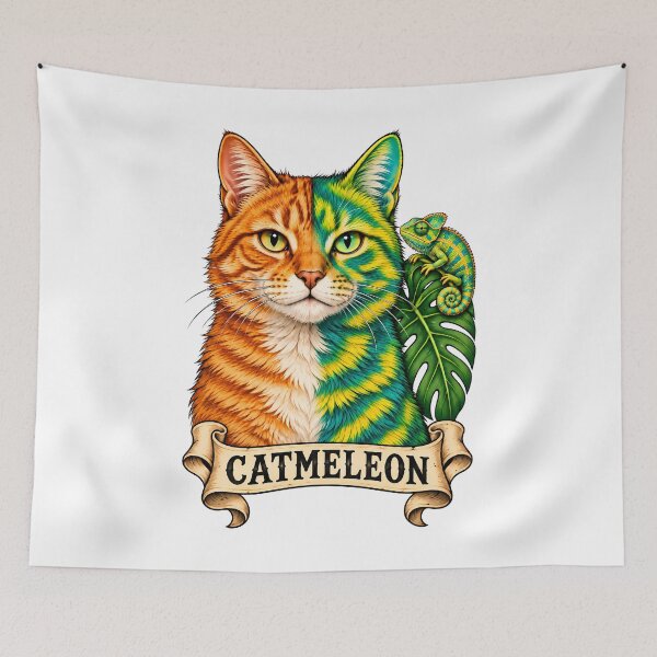 Item preview, Catmeleon Chameleon Cat Funny Animal Hybrid Vintage  designed and sold by Old's Cool Cat Studio.