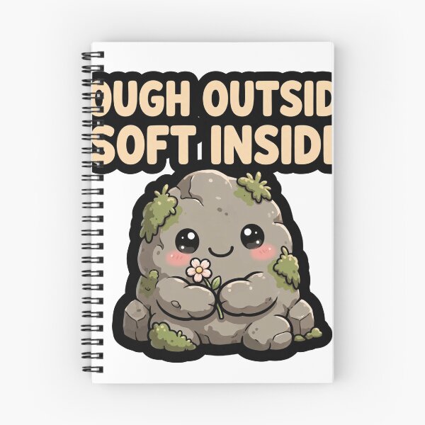 Item preview, Cute Mossy Rock Golem Hugging Flower Affirmation Sticker designed and sold by xiaoxiaochibi.