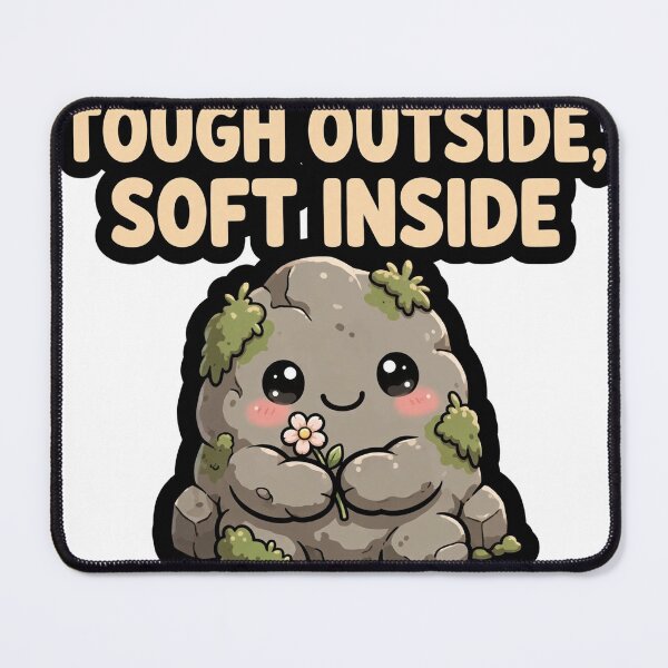 Item preview, Cute Mossy Rock Golem Hugging Flower Affirmation Sticker designed and sold by xiaoxiaochibi.