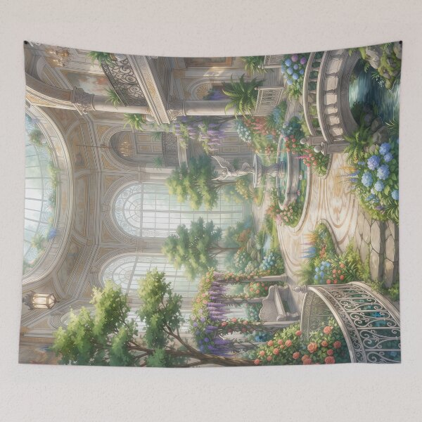 Item preview, vintage garden indoor  (no border) landscape designed and sold by Crimsonmerchant.