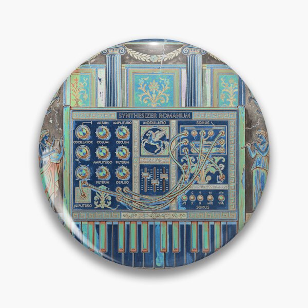 Item preview, Neon Blueprint Synthesizer Romanum - Cyber Antiquity Art designed and sold by codex antique.
