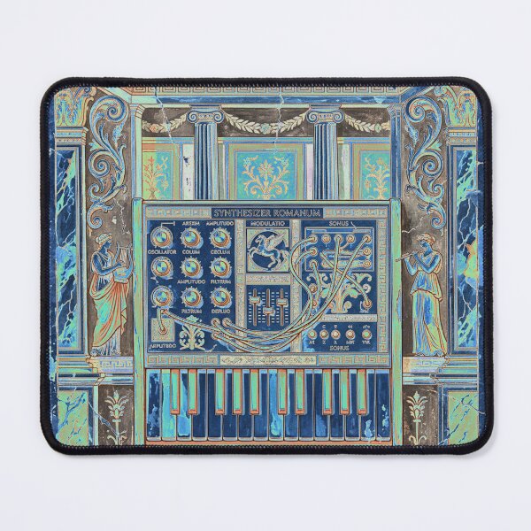 Item preview, Neon Blueprint Synthesizer Romanum - Cyber Antiquity Art designed and sold by codex antique.