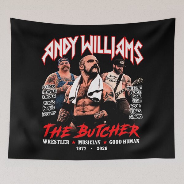 Item preview, Andy-Williams The Butcher Tribute Graphic designed and sold by LuzWilderman.