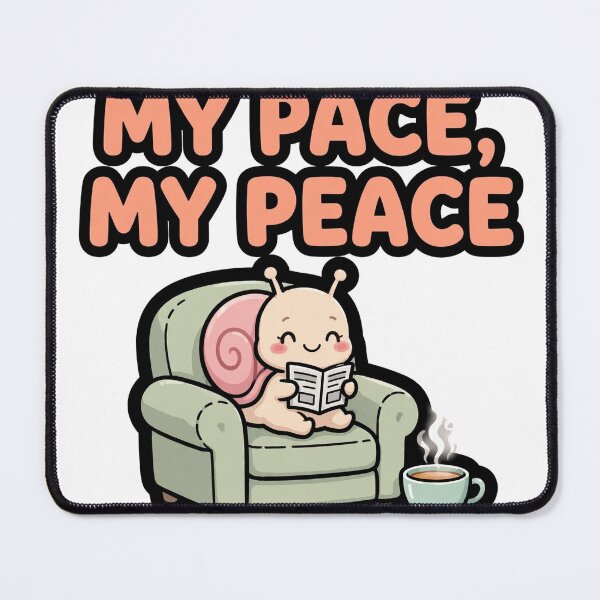Item preview, Cozy Snail Reading in Armchair My Pace My Peace Sticker designed and sold by xiaoxiaochibi.