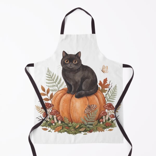 Item preview, Cottagecore Halloween Black Cat on a Pumpkin designed and sold by mindshocker.