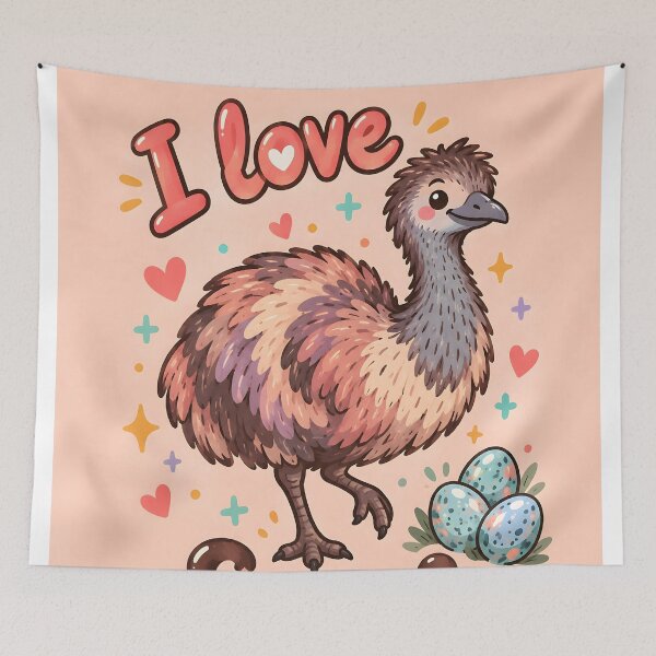 Item preview, I Love Emus Cute Bird Art designed and sold by Pure Craft.