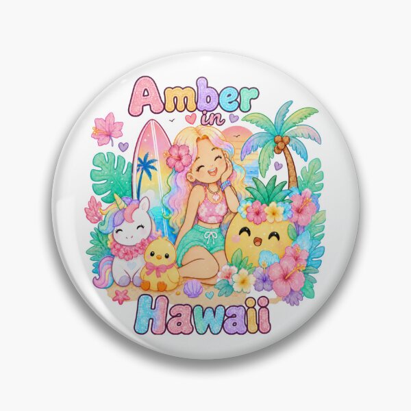 Item preview, Amber Name Gift Kawaii Hawaii Pastel rainbow designed and sold by TheChalkyFox.