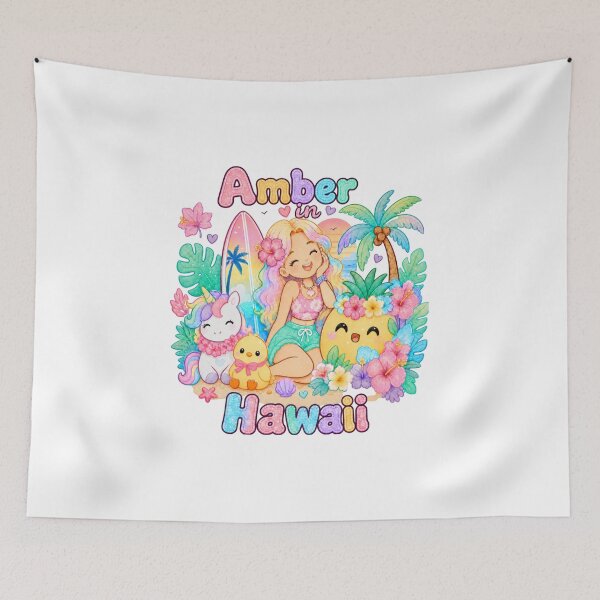 Item preview, Amber Name Gift Kawaii Hawaii Pastel rainbow designed and sold by TheChalkyFox.