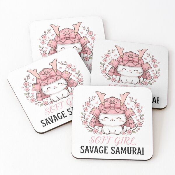 Item preview, Soft Girl Savage Samurai Cute Cat Kawaii Japanese Anime Art* designed and sold by zwnexura.