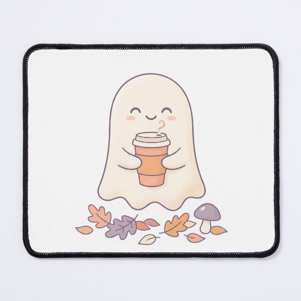 Item preview, Cozy Ghost Drinking Coffee Autumn Illustration designed and sold by mindshocker.
