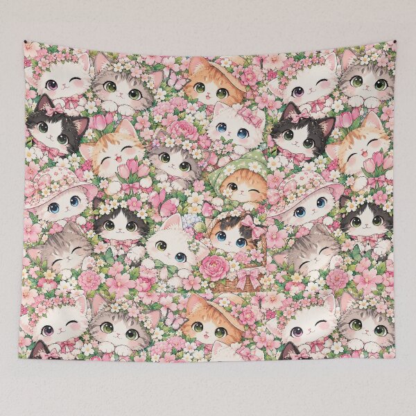 Item preview, Colorful Nordic Tropical Cat Pattern designed and sold by Aramdesing.