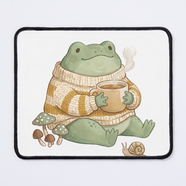 Item preview, Cozy Frog in a Sweater Drinking Tea designed and sold by mindshocker.