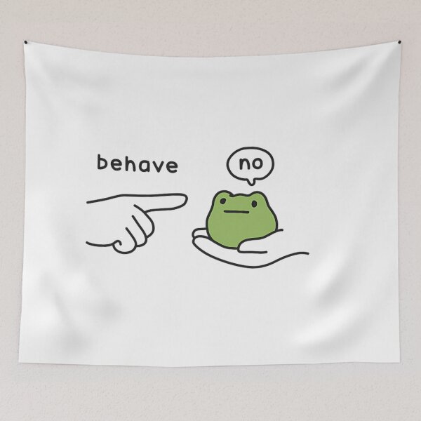 Item preview, Behave No Funny Frog Sarcastic Humor designed and sold by BuncoHearas.