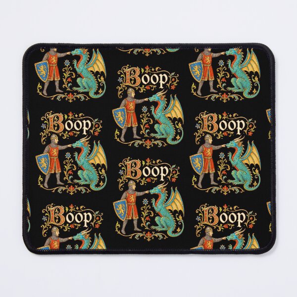 Item preview, Medieval Boop Knight And Dragon Illuminated Manuscript Art designed and sold by YasuoShop.
