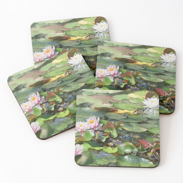 Item preview, Water Lilies  Lily Pads Botanical digital Watercolor Art  designed and sold by M.ALK.Watercolor.