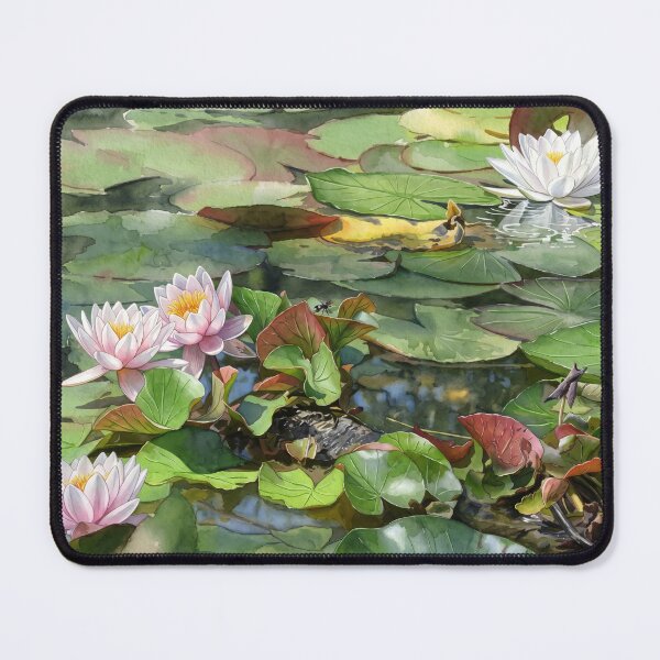 Item preview, Water Lilies Lily Pads Botanical digital Watercolor Art designed and sold by M.ALK.Watercolor.