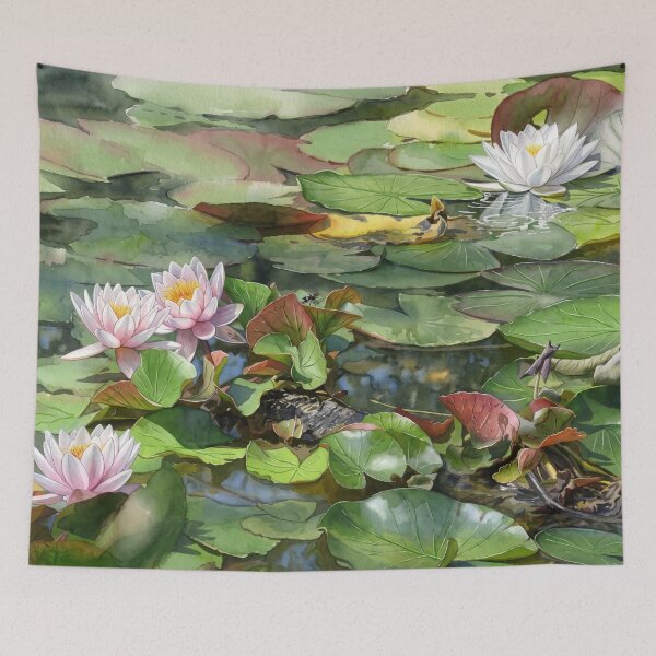 Item preview, Water Lilies  Lily Pads Botanical digital Watercolor Art  designed and sold by M.ALK.Watercolor.