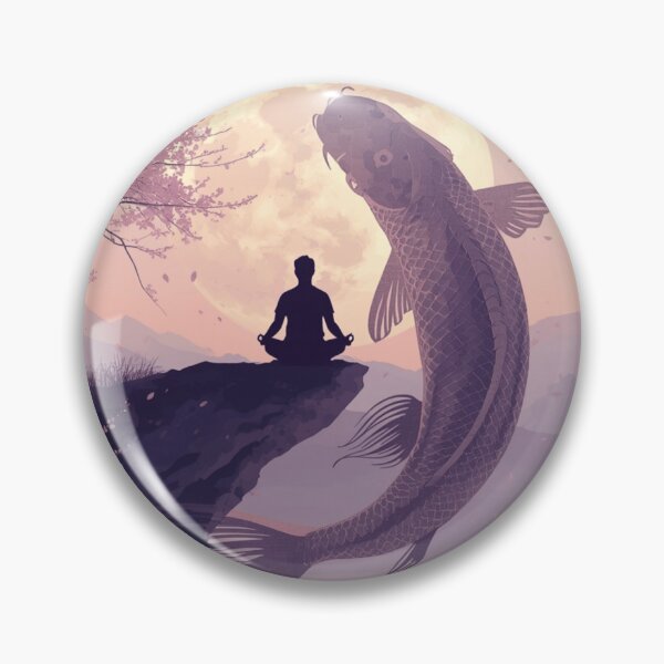 Item preview, Moonlit Serenity – Mystical Koi Fish & Zen Meditation designed and sold by Vinay2605.