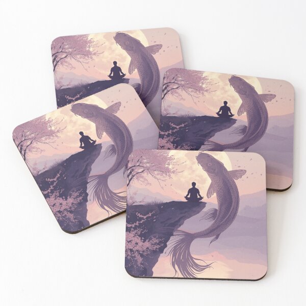 Item preview, Moonlit Serenity – Mystical Koi Fish & Zen Meditation designed and sold by Vinay2605.