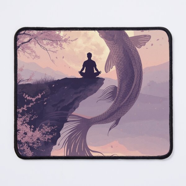 Item preview, Moonlit Serenity – Mystical Koi Fish & Zen Meditation designed and sold by Vinay2605.