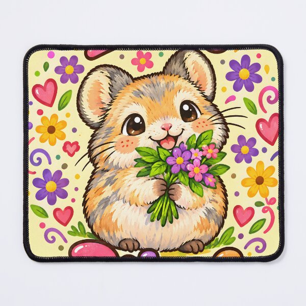 Item preview, Cute Pika Holding Flowers Kawaii Illustration designed and sold by Pure Craft.