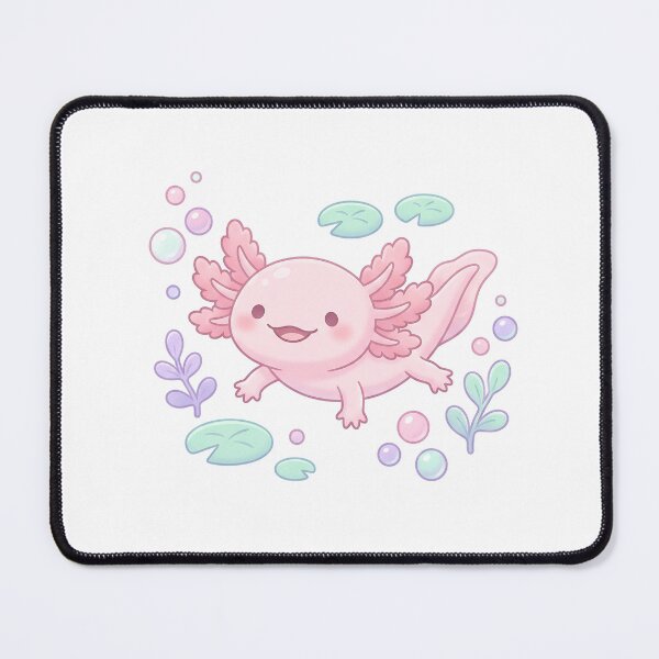 Item preview, Kawaii Axolotl Underwater Pastel Illustration designed and sold by mindshocker.