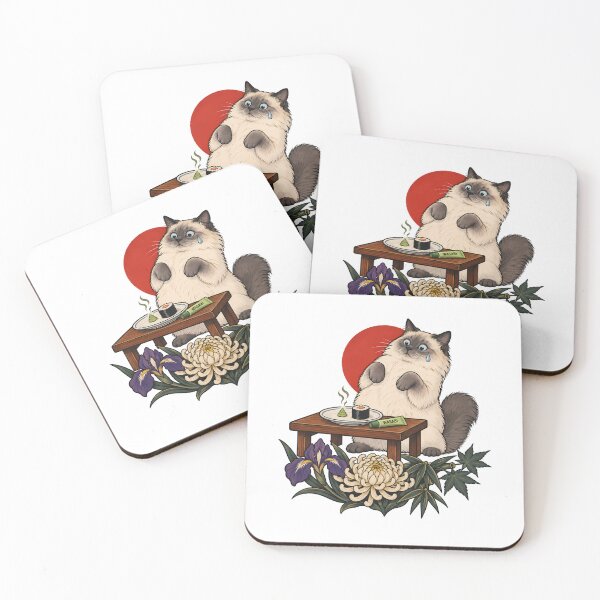 Item preview, Wasabi Shock Siames Cat Funny Japanese Ukiyo-e  designed and sold by Old's Cool Cat Studio.