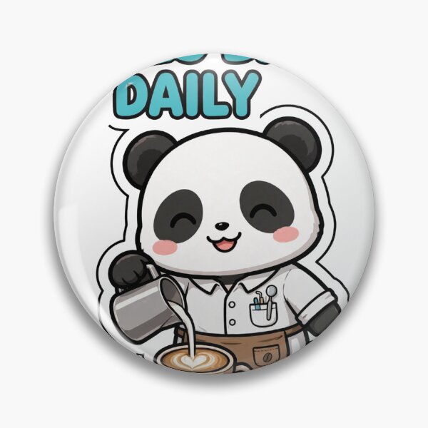 Item preview, Chewy Mandarin Panda Barista Pouring Latte Art Sticker designed and sold by xiaoxiaochibi.