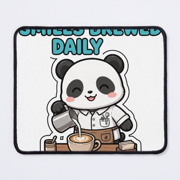 Item preview, Chewy Mandarin Panda Barista Pouring Latte Art Sticker designed and sold by xiaoxiaochibi.