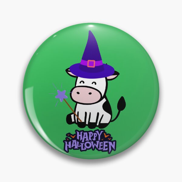 Item preview, Cute Halloween Witch Cow Magic Spooky Kawaii designed and sold by Inka Moon Design.