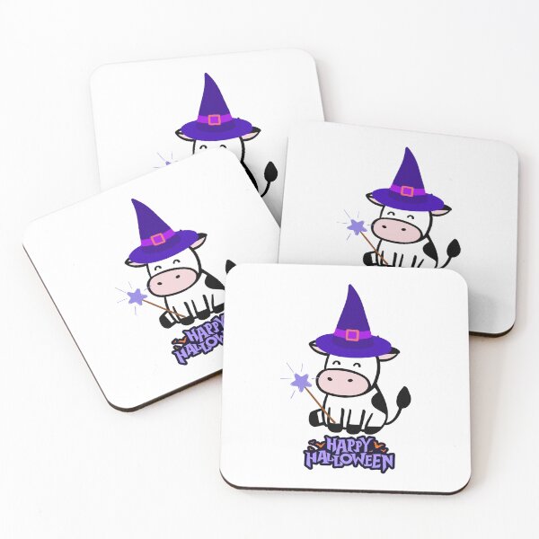Item preview, Cute Halloween Witch Cow Magic Spooky Kawaii designed and sold by Inka Moon Design.