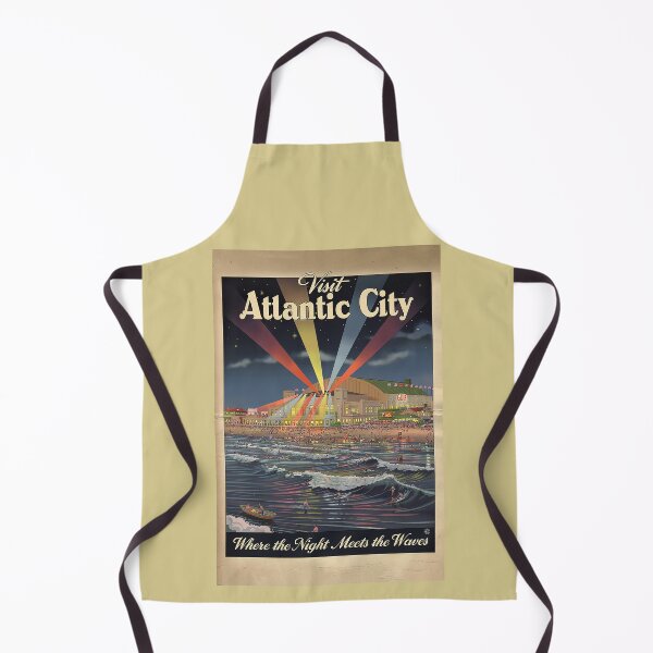 Item preview, Visit Atlantic City Travel Poster - Where the Night Meets the Waves designed and sold by ArtworkNorth.