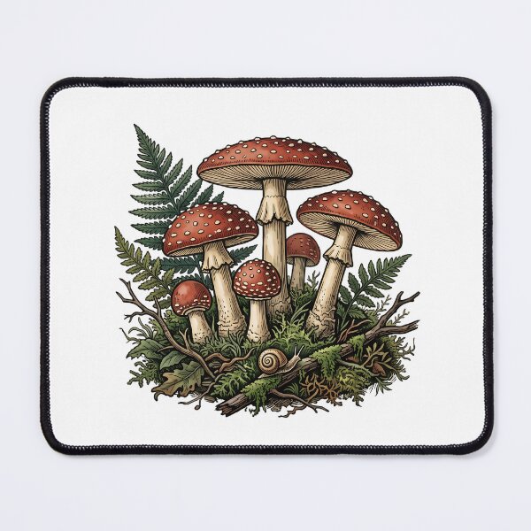 Item preview, Cottagecore Mushroom Foraging Botanical Print designed and sold by mindshocker.